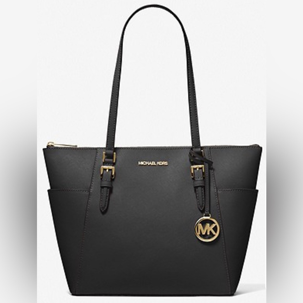 Michael Kors Charlotte Large Saffiano Leather Top-Zip Tote